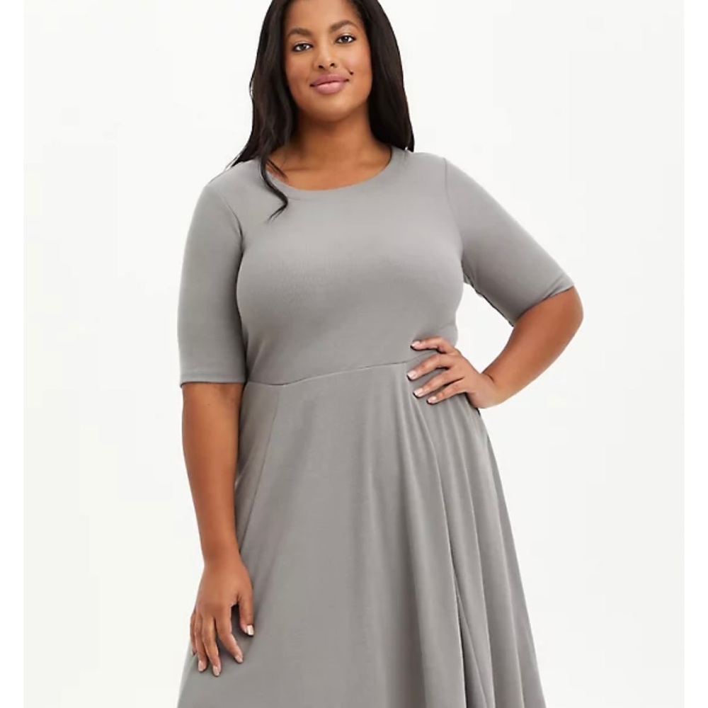 🆕 Torrid gray ribbed handkerchief mini dress size 3 = 3X = 22/24